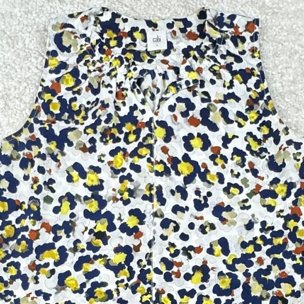 Cabi Fierce Seeing Spots Animal Print Sleeveless Blouse
